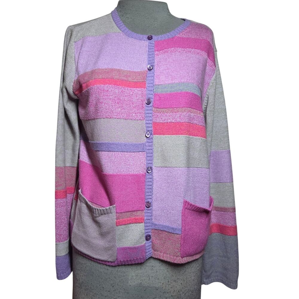 Pastel Multi Color Cardigan Sweater Size Medium